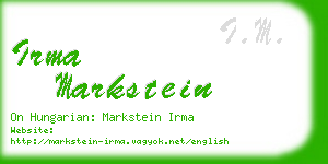 irma markstein business card